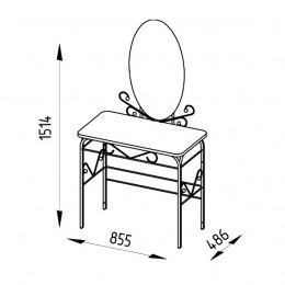 Туалетный столик с зеркалом  Туалетный столик Сандра с ящиком
