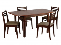 Обеденная группа для столовой и гостиной Мебвилл Франц СТ03Б1 + 4 стула Грис С8